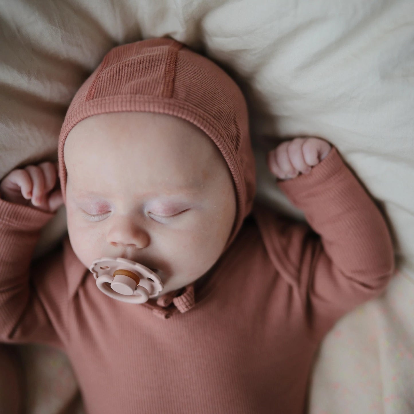 
                  
                    Baby Ribbed Bonnet Hat
                  
                